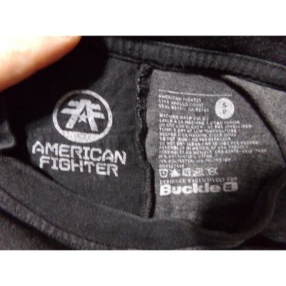 Mens American fighter by Buckle training division black and gray t shirt Size S - Picture 9 of 9